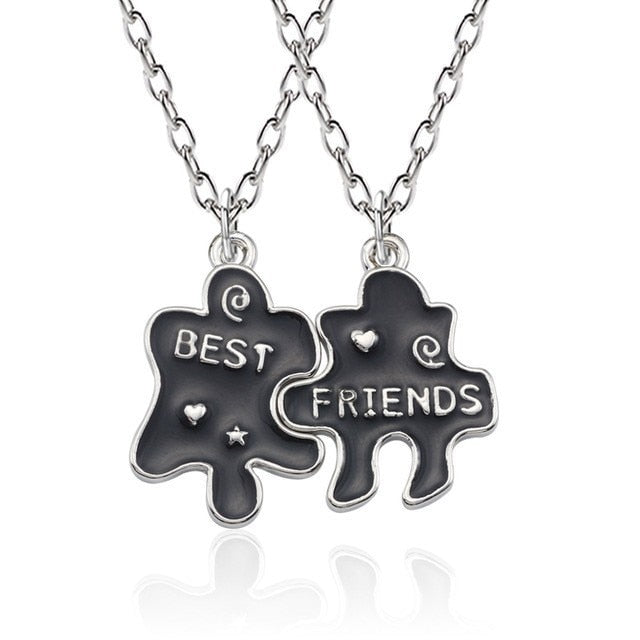 Best Friend Necklace Women Crystal Heart Tai Chi Crown Best Friends Forever Necklaces Pendants Friendship BFF Jewelry Collier