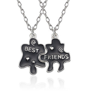 Best Friend Necklace Women Crystal Heart Tai Chi Crown Best Friends Forever Necklaces Pendants Friendship BFF Jewelry Collier