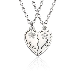 Best Friend Necklace Women Crystal Heart Tai Chi Crown Best Friends Forever Necklaces Pendants Friendship BFF Jewelry Collier