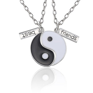 Best Friend Necklace Women Crystal Heart Tai Chi Crown Best Friends Forever Necklaces Pendants Friendship BFF Jewelry Collier