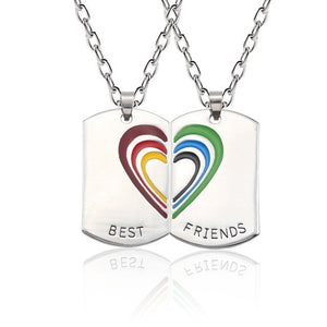 Best Friend Necklace Women Crystal Heart Tai Chi Crown Best Friends Forever Necklaces Pendants Friendship BFF Jewelry Collier