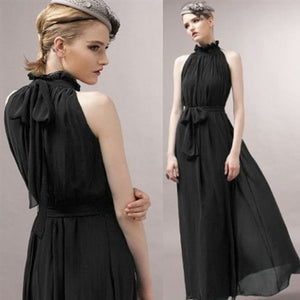 Womens Evening Party elegant fashion loose dress Formal Chiffon Sleeveless Prom Long Maxi dress robe femme dresses Lady frocks
