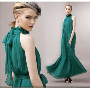 Womens Evening Party elegant fashion loose dress Formal Chiffon Sleeveless Prom Long Maxi dress robe femme dresses Lady frocks