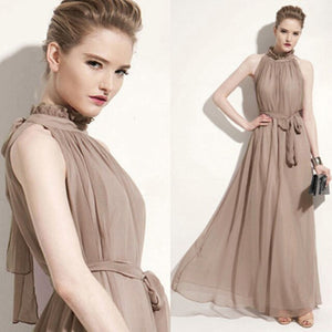 Womens Evening Party elegant fashion loose dress Formal Chiffon Sleeveless Prom Long Maxi dress robe femme dresses Lady frocks