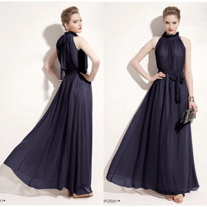 Womens Evening Party elegant fashion loose dress Formal Chiffon Sleeveless Prom Long Maxi dress robe femme dresses Lady frocks