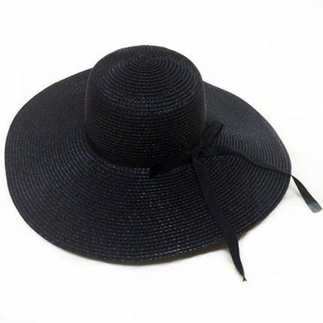 Summer Fashion Floppy Straw HatsSun Hats For Women UV Protection Casual Vacation Travel Wide Brimmed Sun Hats Foldable Beach Hat