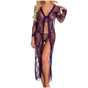 Erotic Hot Perspective Sexy Lace Lingerie Women Babydoll Kimono Robe Sexy Underwear Plus Size Porno Sexi Langerie Sexy Costumes
