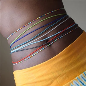 Donarsei 10pcs/set Random Color Beach Sexy Bikini Handmade Beads Waist Chains For Women Summer Belly Chains Belt Body Jewelry