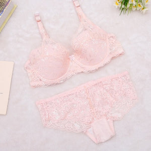 2019 Hollow Sexy Lingerie Bra Set Women Underwear Push Up Bra Mesh Bralette Erotic Lingerie Ultrathin Vintage Lace Lingerie Set