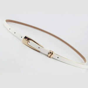 New 8 Colors Thin Pu Leather Belt Female Red Brown Black White Yellow Waist Belts For Women Dress Strap Wholesale