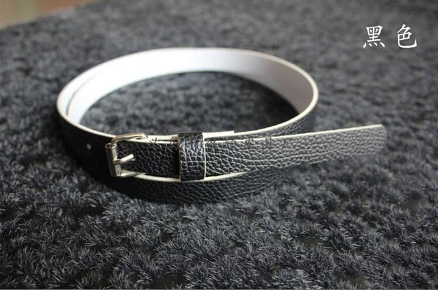 New 8 Colors Thin Pu Leather Belt Female Red Brown Black White Yellow Waist Belts For Women Dress Strap Wholesale