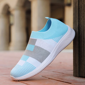 Women's Casual Vulcanized Shoes Woman Mesh Sneakers Women Knitted Flat Ladies Slip On Female Footwear Size 42 Feminino Zapatos