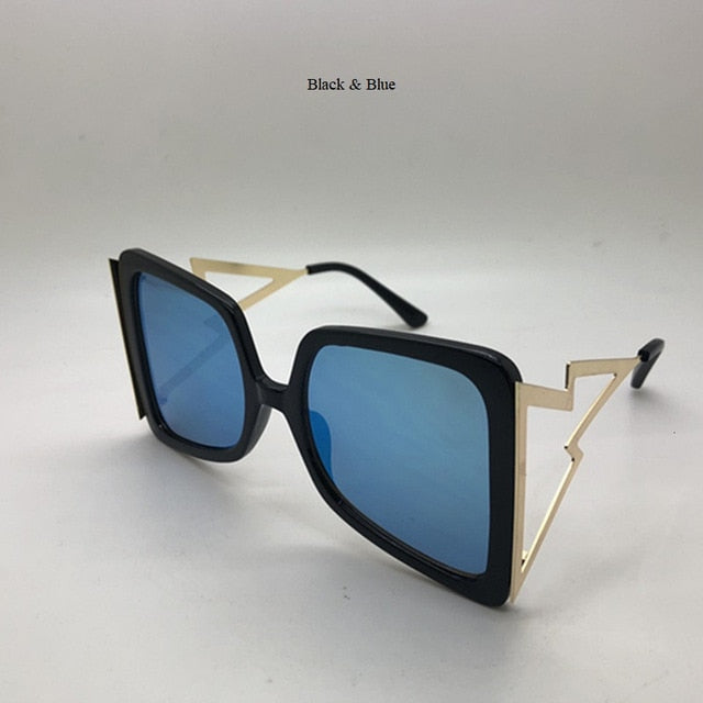 Hollow Oversize Square Sunglasses For Women 2020 New Fashion Bow Shape Bee Sun Glasses Female Gradient Black Pink Big Shades