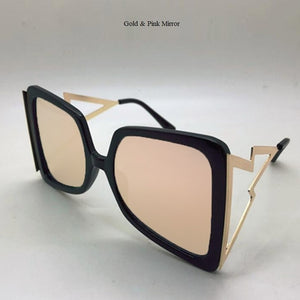 Hollow Oversize Square Sunglasses For Women 2020 New Fashion Bow Shape Bee Sun Glasses Female Gradient Black Pink Big Shades