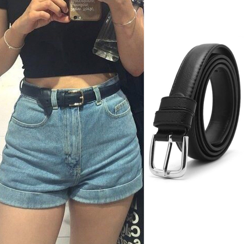 2020 Hot Fashion Women Belts Leather Metal Pin Buckle Waist Belt Waistband 110cm