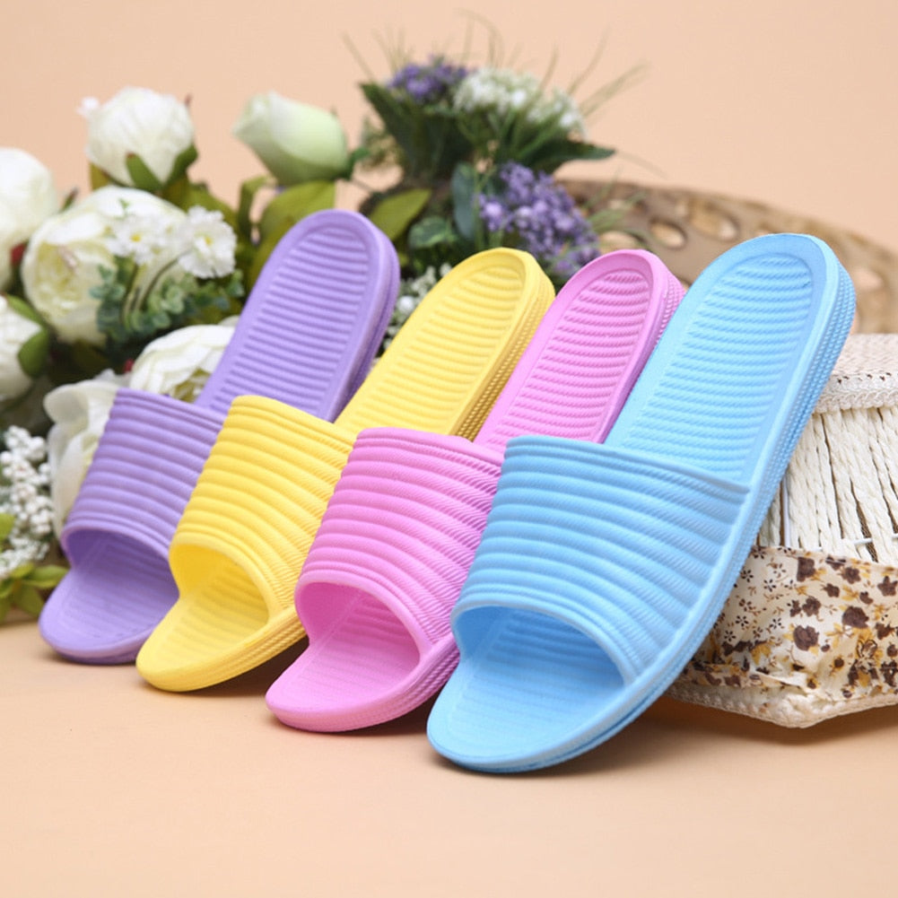 Hinmay Women Bath Slippers Non-Slip Summer Shower Sandals Soft Slip-On Pool Shoes