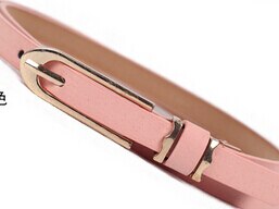 new Multi-color Lady's Slender thin Belt Ceinture feminion Pigskin metallic buckle women female waist belt free shipping