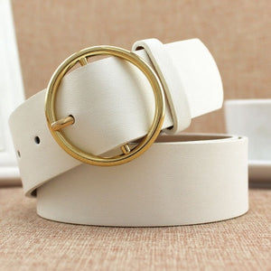 PU Leather New Round Buckle Women's Belt Wild Skirt Denim Pants belt Explosive accessories belt feminino cinturones