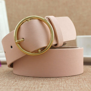 PU Leather New Round Buckle Women's Belt Wild Skirt Denim Pants belt Explosive accessories belt feminino cinturones