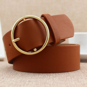 PU Leather New Round Buckle Women's Belt Wild Skirt Denim Pants belt Explosive accessories belt feminino cinturones