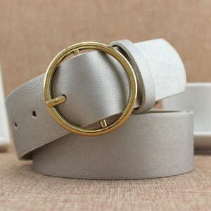 PU Leather New Round Buckle Women's Belt Wild Skirt Denim Pants belt Explosive accessories belt feminino cinturones