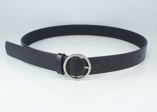 PU Leather New Round Buckle Women's Belt Wild Skirt Denim Pants belt Explosive accessories belt feminino cinturones