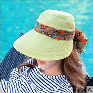 2018 Fashion UV Sun Hat Summer Sun Hats For Women Straw Hat Girls Beach Organza Cap Visors Caps Multipurpose Foldable Floppy Hat