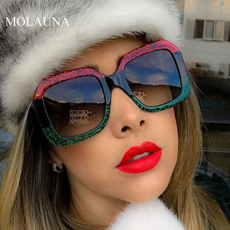 2020 Oversize Sunglasses For Women Brand Designer Retro Gradient Sun Glasses Red Green Plastic Shades Female Eyewear gafas UV400