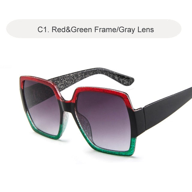 2020 Oversize Sunglasses For Women Brand Designer Retro Gradient Sun Glasses Red Green Plastic Shades Female Eyewear gafas UV400