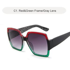 2020 Oversize Sunglasses For Women Brand Designer Retro Gradient Sun Glasses Red Green Plastic Shades Female Eyewear gafas UV400