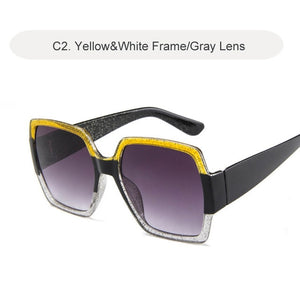 2020 Oversize Sunglasses For Women Brand Designer Retro Gradient Sun Glasses Red Green Plastic Shades Female Eyewear gafas UV400