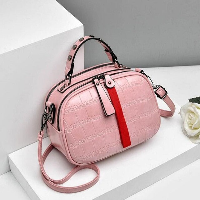 Mini PU Leather Crossbody Bags For Women 2020 Hair ball Shoulder Messenger Bag Ladies Small Rivet Handbags Travel Hand Bag
