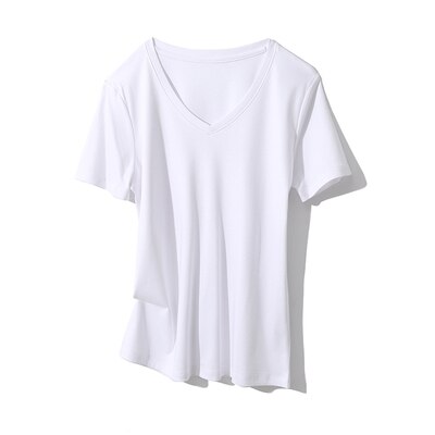 SuyaDream Women Solid T shirts Cotton and Silk mix Plain O neck Short Sleeved Shirts 2020 Summer Candy Colors Basic Top