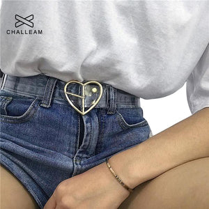 Heart Belts For Women Resin Cute Transparent Belt Jeans Dress Waist Strap Pin Buckle Harajuku Ladies Round PVC Clear Belt 122
