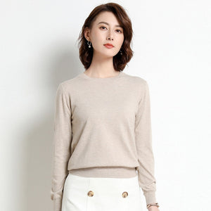 Ladies Knitted Sweater Women Pullovers Knit Jumper Spring Autumn Basic Women Sweaters Pullover Soft Slim Fit Top Knitwear Female