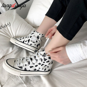 Women's canvas shoes sneakers women shoes street wild high-top walking shoes girl women casual shoes women canvas shoes women