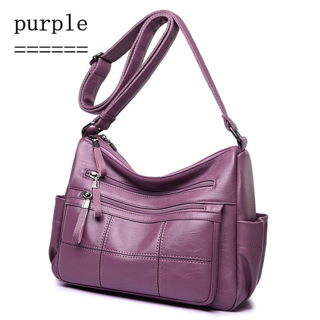 Hot Soft Leather Bolsa Luxury Ladies Hand Bags Female Crossbody Bags for Women Shoulder Messenger Bags Thread Sac A Main Femme