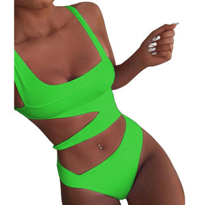 2020 New One Piece Swimsuit Women Push Up String Cut Out Swimwear Thong Sexy Monokini Bathing Suit Beach Swimming Suit For Women