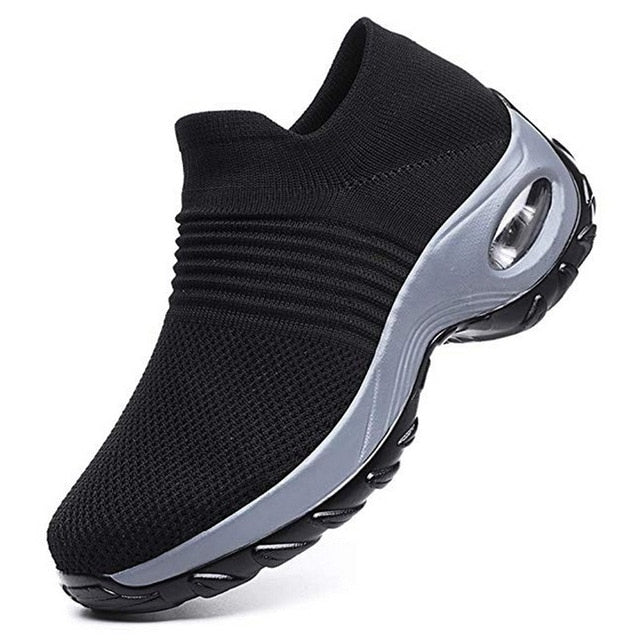 Adisputent New 2019 Summer Women Sneakers Fashion Breathable Mesh Casual Shoes Platform Sneakers For Women Black Sock Sneakers