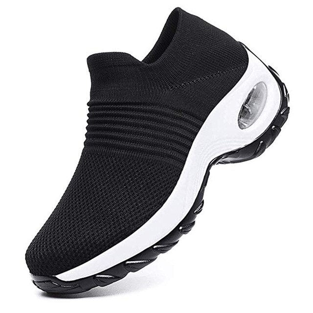 Adisputent New 2019 Summer Women Sneakers Fashion Breathable Mesh Casual Shoes Platform Sneakers For Women Black Sock Sneakers