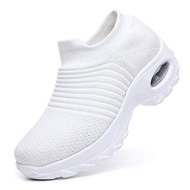 Adisputent New 2019 Summer Women Sneakers Fashion Breathable Mesh Casual Shoes Platform Sneakers For Women Black Sock Sneakers