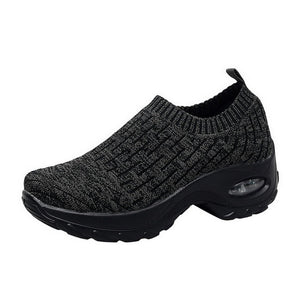 Adisputent New 2019 Summer Women Sneakers Fashion Breathable Mesh Casual Shoes Platform Sneakers For Women Black Sock Sneakers