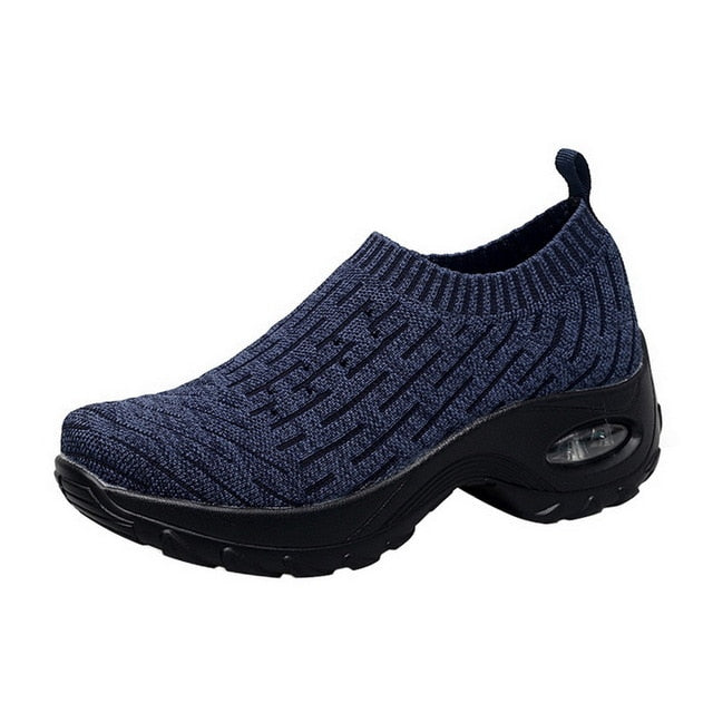 Adisputent New 2019 Summer Women Sneakers Fashion Breathable Mesh Casual Shoes Platform Sneakers For Women Black Sock Sneakers