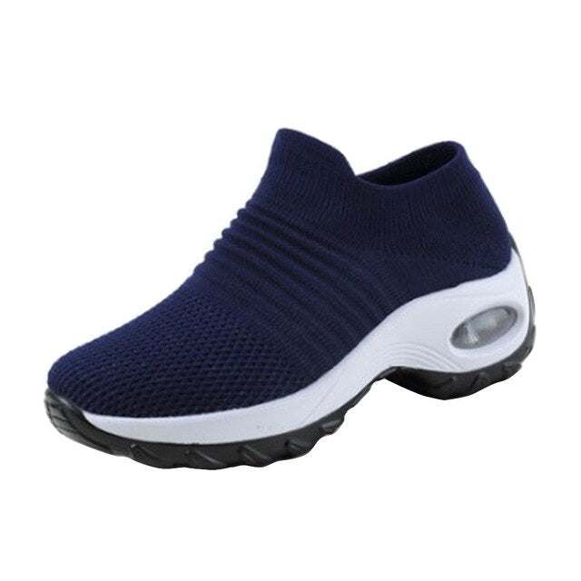 Adisputent New 2019 Summer Women Sneakers Fashion Breathable Mesh Casual Shoes Platform Sneakers For Women Black Sock Sneakers