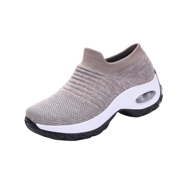Adisputent New 2019 Summer Women Sneakers Fashion Breathable Mesh Casual Shoes Platform Sneakers For Women Black Sock Sneakers