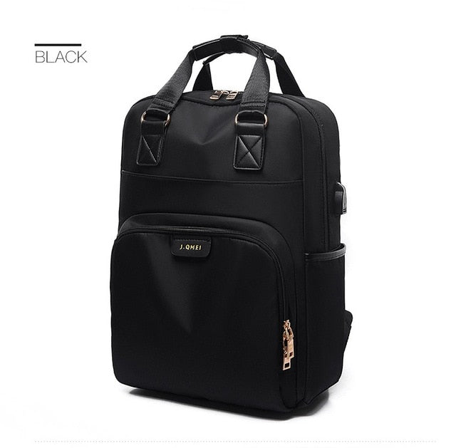 Litthing Waterproof Pink Laptop Backpack Female Fashion Girl Backpack 13-15.6 Inch Backpack Women Men Oxford Cloth Black Pink