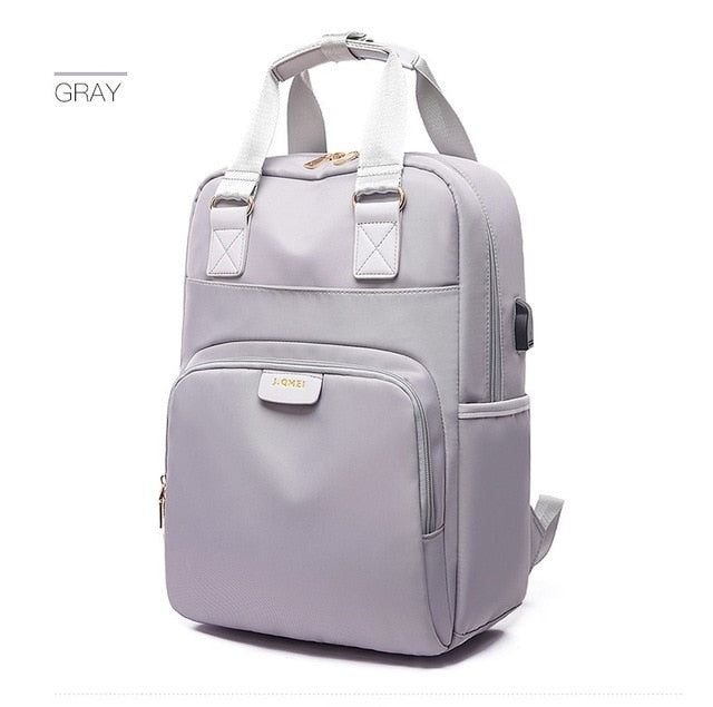 Litthing Waterproof Pink Laptop Backpack Female Fashion Girl Backpack 13-15.6 Inch Backpack Women Men Oxford Cloth Black Pink