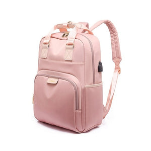 Litthing Waterproof Pink Laptop Backpack Female Fashion Girl Backpack 13-15.6 Inch Backpack Women Men Oxford Cloth Black Pink
