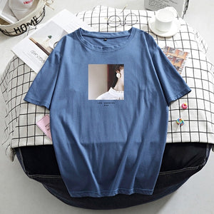 Hirsionsan Printed T Shirt Women Summer Hot O Neck Tshirts Korean Aesthetic Cotton Tees for Ladies Ins Comfortable Female Tops