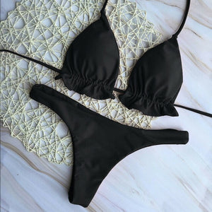 Brand Sexy Swimwear Women Sport Bra Bikini 2019 Summer Outfit Set Push-up Padded Bra Swimwear Swimsuit Triangle Bather Suit